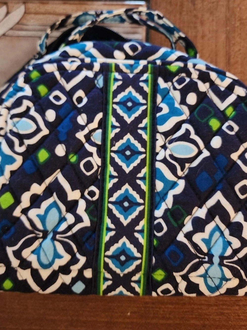 Vera Bradley 'Ink Blue' Retired Pattern Cosmetic Case Multiple Compartments